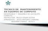Tecnico de  mantenimiento en equipos de computo