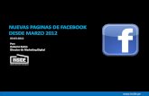 Nuevas Páginas de Facebook desde marzo 2012