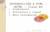 INTRODUCCIÓN A HTML – XHTML – Clase 03