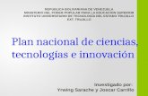 Plan nacional de ciencias, tecnologías e innovación