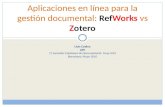 Aplicaciones Online: RefWork vs Zotero