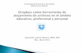 Dropbox como herramienta de alojamiento de archivos en el ámbito educativo, profesional y personal