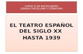 El teatro español del siglo xx hasta 1939