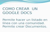 Como crear  google docs