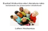 Euskal Hizkuntza eta Literatura-rako baliabideak eta proposamen didaktikoak Lehen hezkuntza