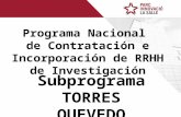 Torres Quevedo 2009 - Programa Nacional  de Contratación e Incorporación de RRHH de Investigación