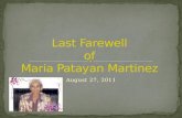 Maria martinez's last farewell