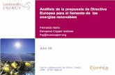 Explicación de la Directiva Europea para la Promoción de las Energías Renovables