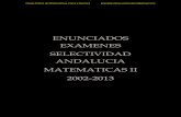 Enunciados Examenes Selectividad Matematicas II Andalucia 2002-2013