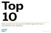 Diez razones por las que las PyMEs eligen SAP para transformar sus negocios.