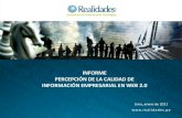 Estudio de calidad de información empresarial en web 2.0 en Perú