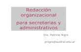 Redacción organizacional para secretarias y administrativos
