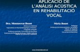 Anàlisi Acústica en Rehabilitació Vocal