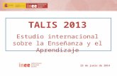 Congreso TALIS: Ismael Sanz. Presentacion informe internacional