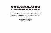 Vocabulario Comparativo Quechua Ecuador & Ancash