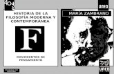 HISTORIA DE LA FILOSOFÍA MODERNA Y CONTEMPORÁNEA 14 / FILOSOFÍA EN ESPAÑA (SIGLO XX): ZAMBRANO