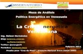 (Cedice) la crisis energetica venezolana