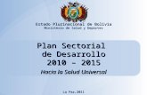 Plan sectorial de desarrollo 2011 2015