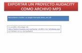 Exportar un proyecto audacity como archivo mp3