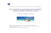 Boletín de novidades. Sección Adultos. Maio-Xuño 2014