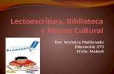Lecto escritura, Biblioteca y Rincon Cultural