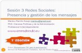 20130618 Sesión 3 Redes Sociales: presencia y gestión de los mensajes