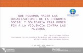 El rol de las organizaciones de la Economía Solidaria en la prevención de la violencia contra las mujeres