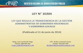 Proceso de Transferencia de la Gestión Municipal 2014 - ley 30204