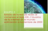Estado de la red de redes al comenzar el siglo 21.  usuarios de la internet en el mundo estimación a noviembre de 2000