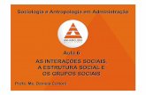 Sociologia - interacões e grupos sociais- Prof.Altair Aguilar