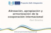 Alineación, apropiación y armonización de la cooperación internacional