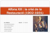 Crisi de la Restauració: el Regnat d'Alfons XIII
