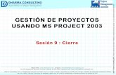 GP usando MS Project 2003: Cierre