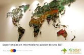 Experiencias en internacionalización de una ebt