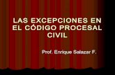Las excepciones en el código procesal civil