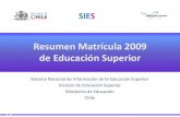 Resumen Matricula Total 2009 (Sies 2009)