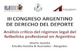 Análisis crítico del régimen legal del futbolista profesional en Argentina