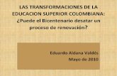 Transformación de la Educación Superior en Colombia