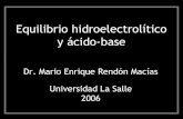 Equilibrio hidroelectrolitico y acido base