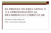 El proyecto educativo  y  la aproximación al desarrollo