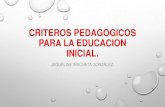 Criteros pedagogicos para la educacion inicial