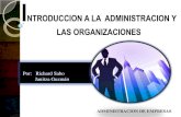 Introducción a la a dministración y las organizaciones