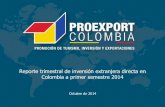 Reporte trimestral de inversión extranjera directa en Colombia a primer semestre 2014