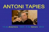 En memoria de Antoni Tapies. Algunas Obras