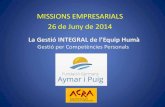 Fundacio Aymar i Puig: Gestió Integral de l'Equip Humà. Competències Personals