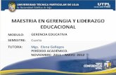 UTPL-GERENCIA EDUCATIVA-MAESTRÍA EN GERENCIA Y LIDERAZGO EDUCACIONAL (IV CICLOS)-NOVIEMBRE 2011-FEBRERO 2012