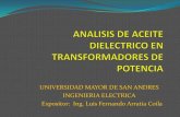 Analisis de aceite dielectrico en transformadores de potencia