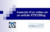 Inserció d'un vídeo en un Article en Xtec Blog