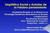 Maestria 2011LINGUISTICA SOCIAL, COMUNICACION EN LA INFANCIA Y ADOLESCENCIA
