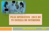 PLAN OPERATIVO ESCUELA DE NUTRICION 2013